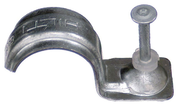 Hilti X-EMTC 3/8&quot; C27 Thin Wall Conduit Clips with Pre-Mounted Standard X-C Fastener - .27 Caliber - Box of 100 - 226906 | XEMTC38C27CC