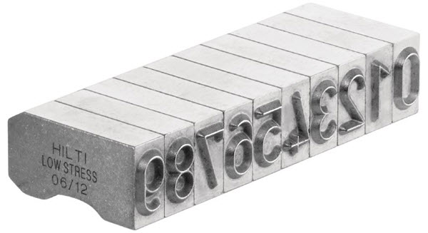 Hilti X-MC 8/10 &quot;4&quot; Wide Low Stress Marking Character - 312562 | XMC8104LSMC
