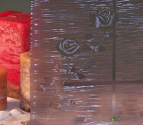 Grey Etched Rose Privacy Window Film 36&quot; Wide x 50 ft. Roll | REM0401736050