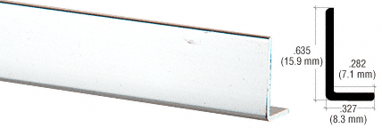 C.R. Laurence CRL Brite Anodized Aluminum 5/8&quot; L-Bar Extrusion - 12 ft Long | L502BA