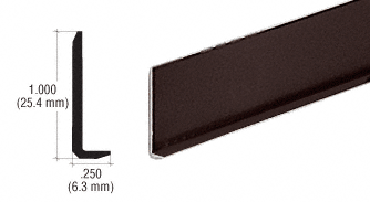 C.R. Laurence CRL Dark Bronze Aluminum 1/4&quot; L-Bar Extrusion - 12 ft Long | L902BRZ