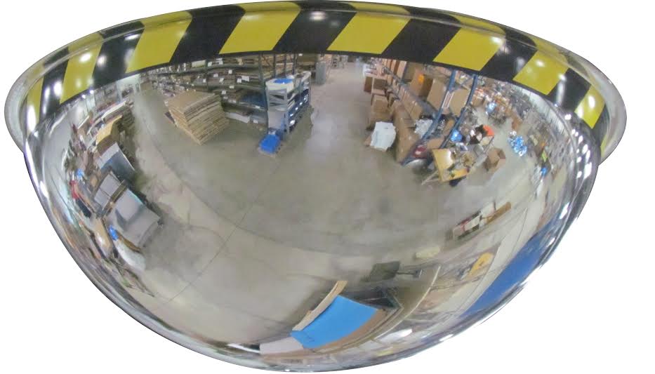 26&quot; 360 Degree Acrylic Full Dome Mirror with Safety Caution Border | ONV36026SB