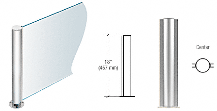 C.R. Laurence CRL 18&quot; Round Polished Stainless PP08 Elegant Series Counter/Partition Center Post | PP0818CPS