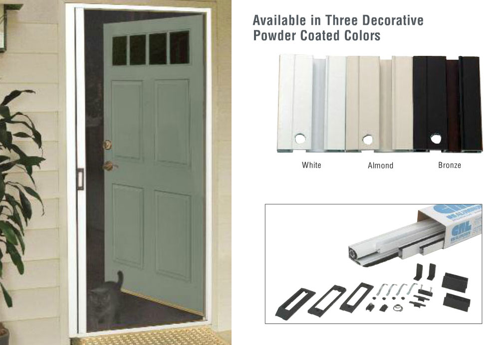 C.R. Laurence CRL White 84&quot; Euro Retractable Screen Door Kit | RDS84W