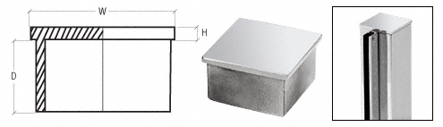 C.R. Laurence CRL Polished Stainless Flat End Cap for 1-1/2&quot; Square Tubing | SA10PS