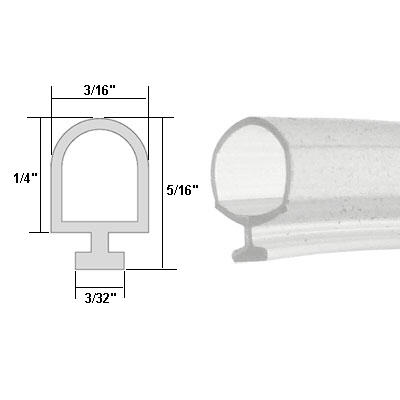 Clear Vinyl Shower Door Bulb Seal - 20-ft long  | SD181522