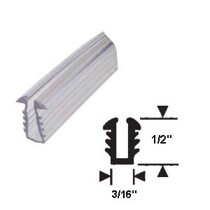Shower Door Replacement Glazing Vinyl for 1/8&quot; Glass | Shower Door Replacement Gasket | SDRV6125C50