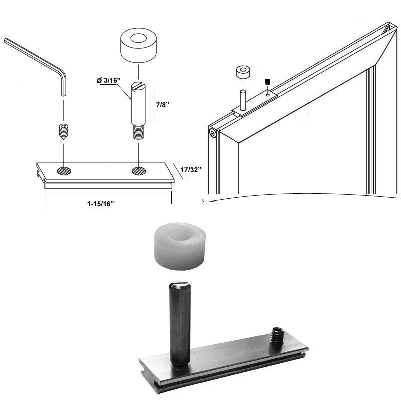 Replacement Pivot Assembly for Framed Swing Shower Doors | PA142