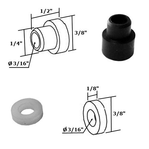 Shower Door Nylon Bushing and Washer Kit for Framed Pivot Shower Doors | PB209