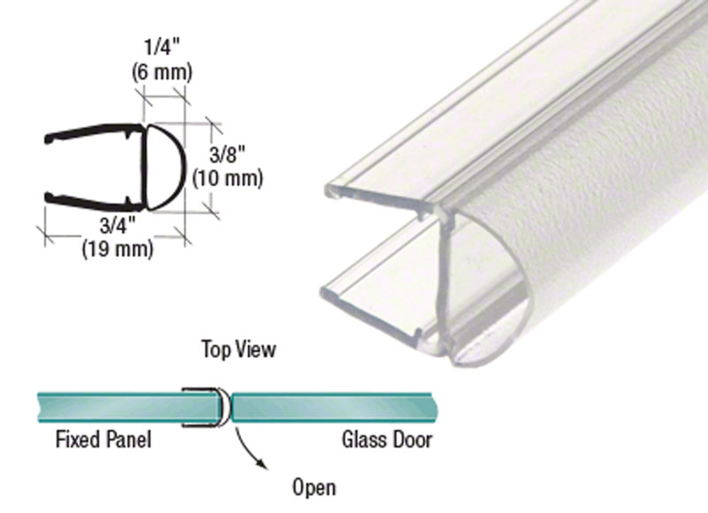 CRL Translucent Vinyl Bulb Seal for 5/16&quot; Glass - 73&quot; Long | PCR873