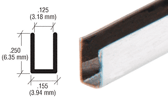 C.R. Laurence CRL 1/8&quot; Opening 1/4&quot; Height Stainless Steel &quot;U&quot; Channel - Pack of 10 - 12 ft Each | SS954