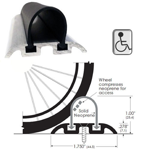 ADA Wheelchair Accessible Shower Threshold | Handicap Shower Rubber Threshold | WAST66
